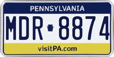 PA license plate MDR8874