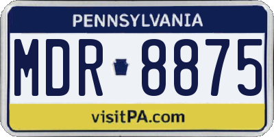PA license plate MDR8875