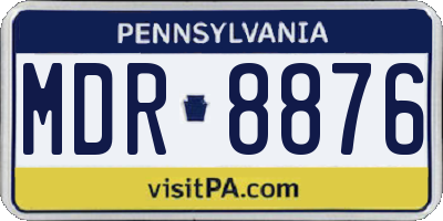PA license plate MDR8876