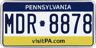 PA license plate MDR8878