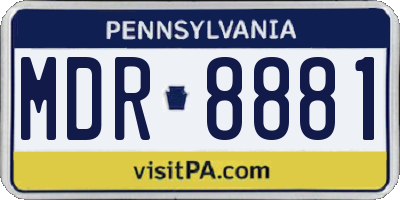 PA license plate MDR8881