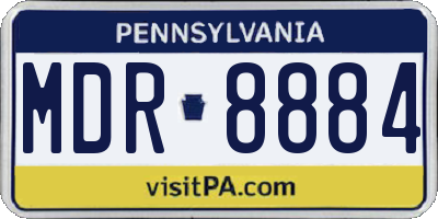 PA license plate MDR8884
