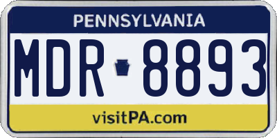 PA license plate MDR8893