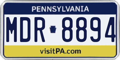 PA license plate MDR8894
