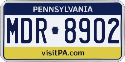 PA license plate MDR8902