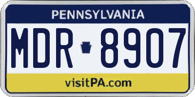 PA license plate MDR8907