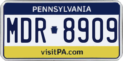 PA license plate MDR8909