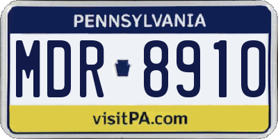 PA license plate MDR8910