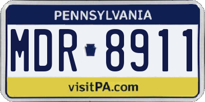 PA license plate MDR8911