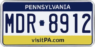 PA license plate MDR8912