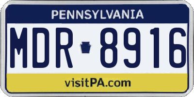 PA license plate MDR8916