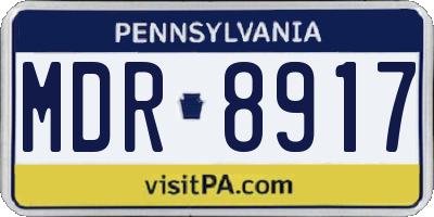 PA license plate MDR8917