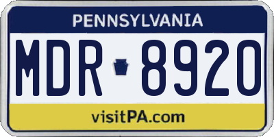 PA license plate MDR8920