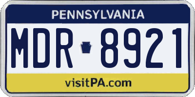 PA license plate MDR8921