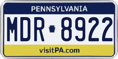 PA license plate MDR8922