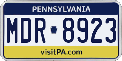 PA license plate MDR8923