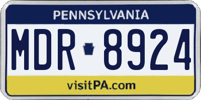 PA license plate MDR8924