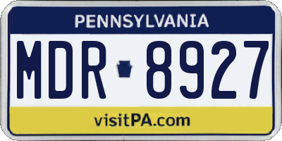 PA license plate MDR8927