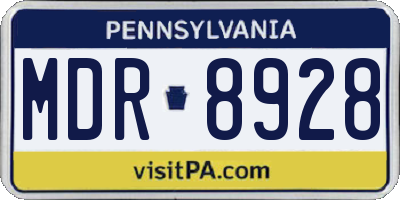 PA license plate MDR8928