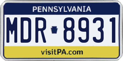 PA license plate MDR8931