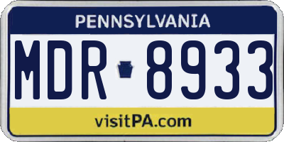 PA license plate MDR8933