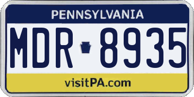 PA license plate MDR8935