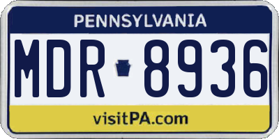 PA license plate MDR8936