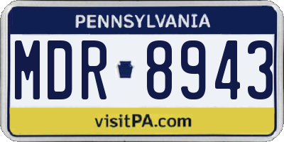 PA license plate MDR8943