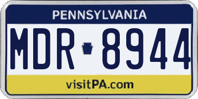 PA license plate MDR8944