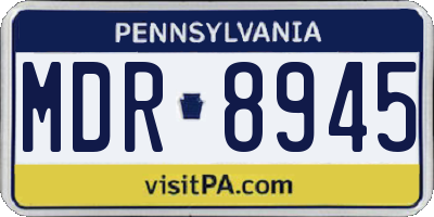 PA license plate MDR8945