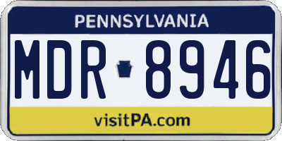 PA license plate MDR8946