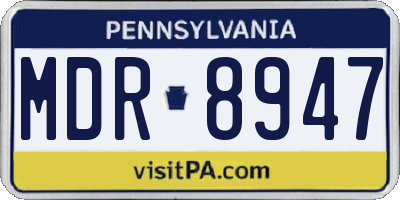 PA license plate MDR8947