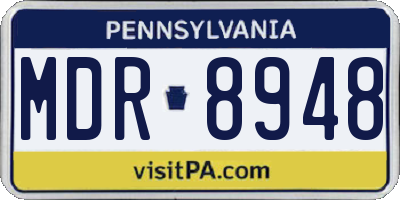 PA license plate MDR8948