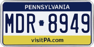 PA license plate MDR8949