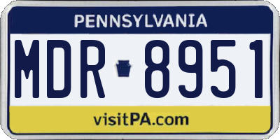 PA license plate MDR8951
