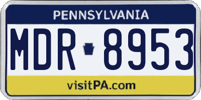 PA license plate MDR8953