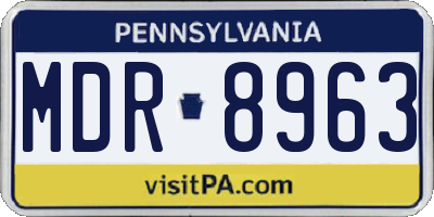 PA license plate MDR8963