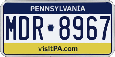 PA license plate MDR8967