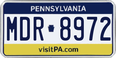 PA license plate MDR8972