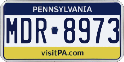PA license plate MDR8973