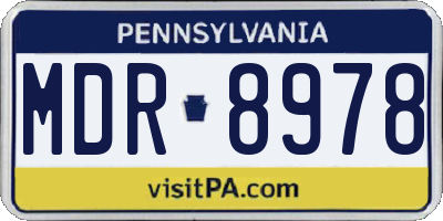 PA license plate MDR8978