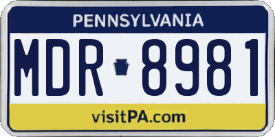PA license plate MDR8981