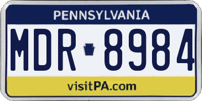 PA license plate MDR8984