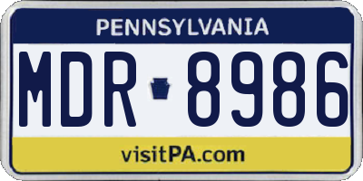 PA license plate MDR8986
