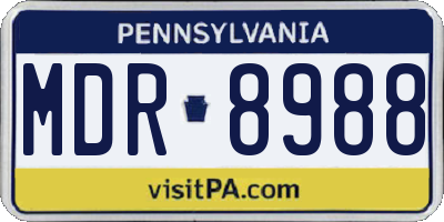 PA license plate MDR8988