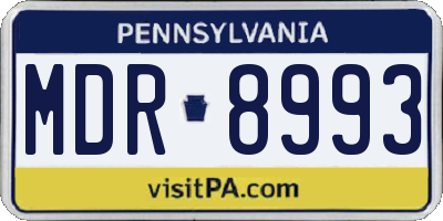 PA license plate MDR8993