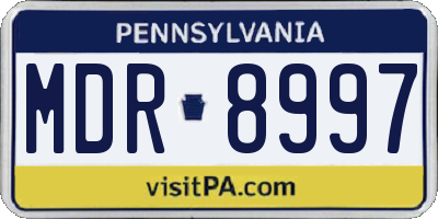 PA license plate MDR8997