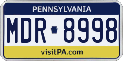 PA license plate MDR8998