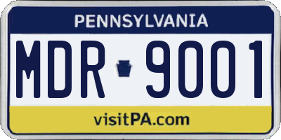 PA license plate MDR9001