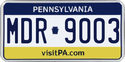 PA license plate MDR9003